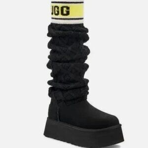 UGG Over The Knee Classic Sweater Letter Tall 2" Platform Boots Size 8
